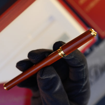 Vintage St Dupont Luxury Ambre Chairman Natural Lacquer 18k Solid Gold M Fountain Pen