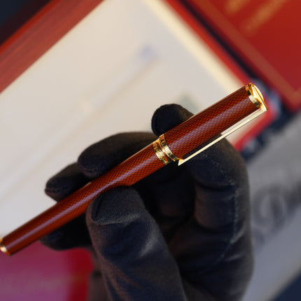 Vintage St Dupont Luxury Ambre Chairman Natural Lacquer 18k Solid Gold M Fountain Pen