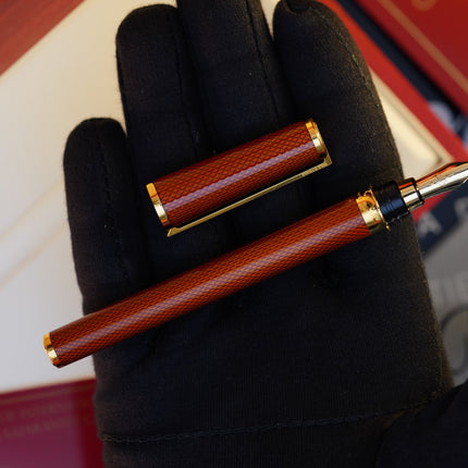 Vintage St Dupont Luxury Ambre Chairman Natural Lacquer 18k Solid Gold M Fountain Pen