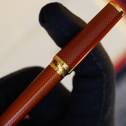 Vintage St Dupont Luxury Ambre Chairman Natural Lacquer 18k Solid Gold M Fountain Pen