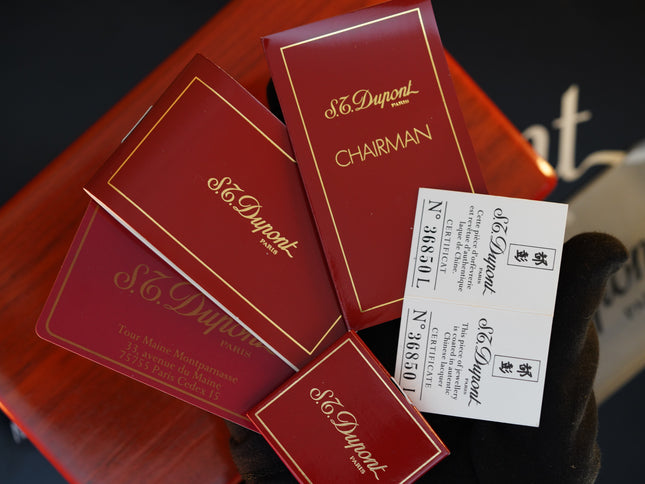 Vintage St Dupont Luxury Grenat Natural Lacquer Chairman 18k Solid Gold M Fountain Pen