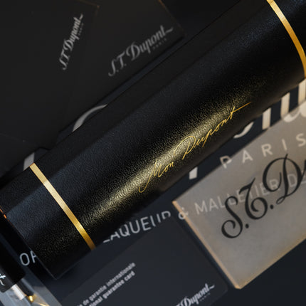 Vintage St Dupont Ruby Stone Luxury Natural Black Lacquer Ballpoint pen