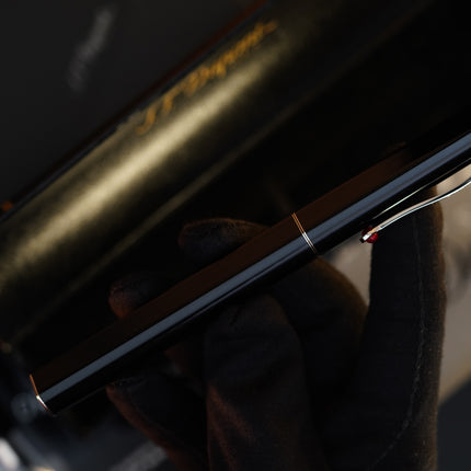 Vintage St Dupont Ruby Stone Luxury Natural Black Lacquer Ballpoint pen