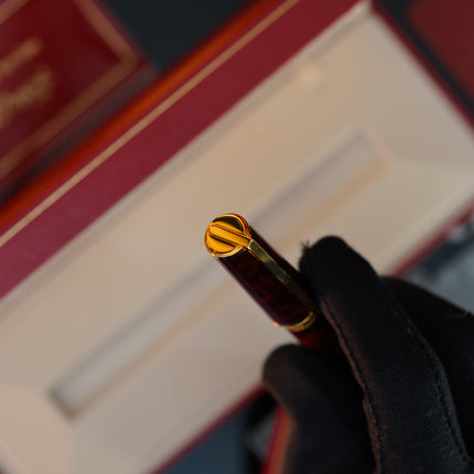 Vintage 1980s S.T. Dupont Montparnasse Fountain Pen – Tortoiseshell Natural Lacquer & 24K Gold Finish – Hallmarked 18K Solid Gold Nib (M) – Full Set NOS