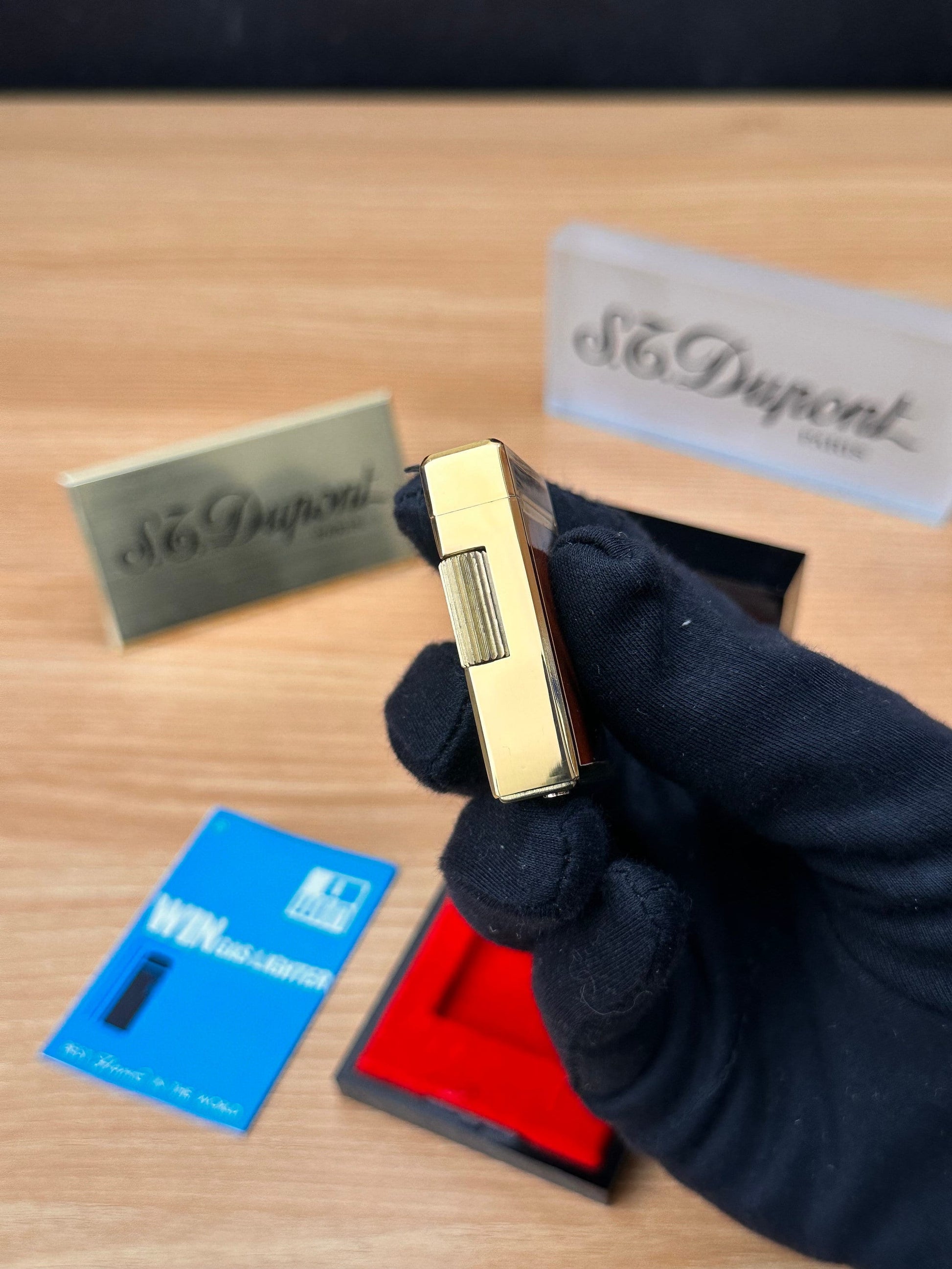 Vintage 1980 win 3500 Deluxe 24k electro gold plated rare pipe model / turtle shell lacquer with box working perfect \ premium high quality