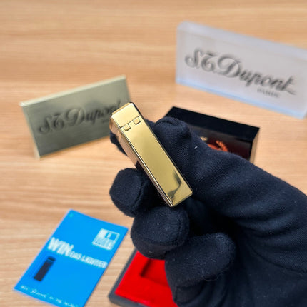 Vintage 1980 win 3500 Deluxe 24k electro gold plated rare pipe model / turtle shell lacquer with box working perfect \ premium high quality