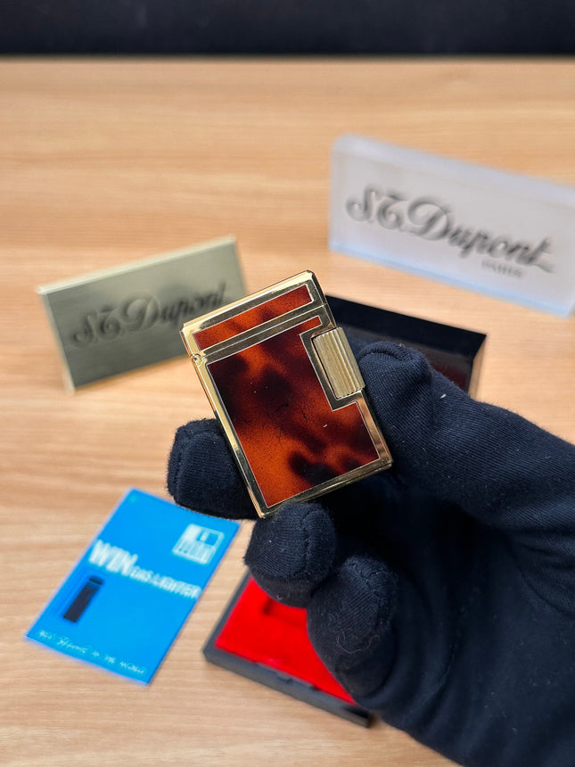 Vintage 1980 win 3500 Deluxe 24k electro gold plated rare pipe model / turtle shell lacquer with box working perfect \ premium high quality