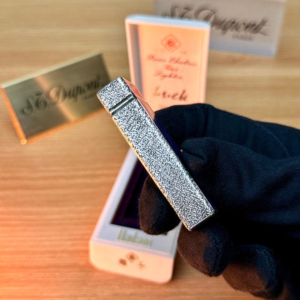 Rare 1970 Hadson Solid Sterling Silver 925 Guilloché Blue Enamel \ with box never used / working perfect with hallmark