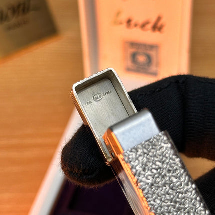 Rare 1970 Hadson Solid Sterling Silver 925 Guilloché Blue Enamel \ with box never used / working perfect with hallmark