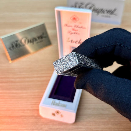 Rare 1970 Hadson Solid Sterling Silver 925 Guilloché Blue Enamel \ with box never used / working perfect with hallmark