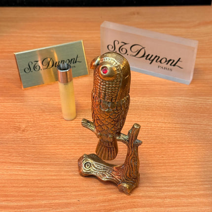 Antique 1945 Solid Bronze The Owl Hidden Lighter Heavy ~600 grams \ perfect rare decorative italian Bronze \ hidden decoration desk table