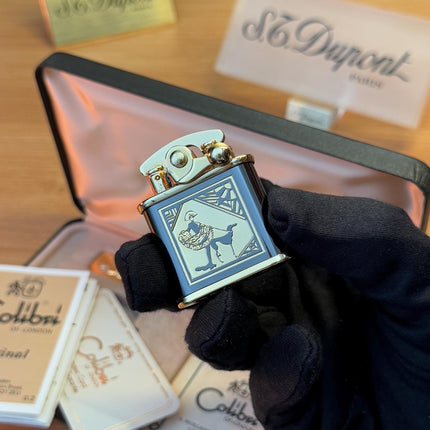 vintage 1980 Colibri of London 24k Gold Finish Colibri Standard \ Collector box with box and documents \ working perfect