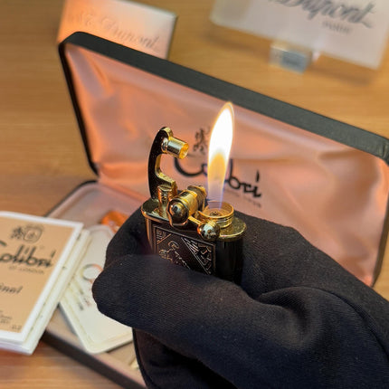 vintage 1980 Colibri of London 24k Gold Finish Colibri Standard \ Collector box with box and documents \ working perfect