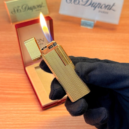 vintage 1970 Rare 24k Gold Finish Myon lighter Paris Made from 1919 with box and documents / working perfect in good condition with initial