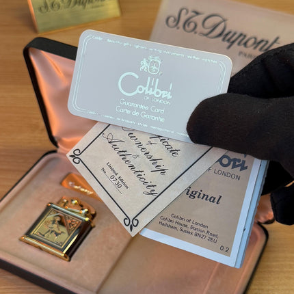 vintage 1980 Colibri of London 24k Gold Finish Colibri Standard \ Collector box with box and documents \ working perfect
