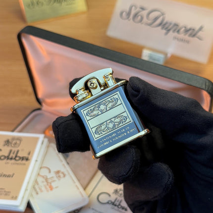 vintage 1980 Colibri of London 24k Gold Finish Colibri Standard \ Collector box with box and documents \ working perfect