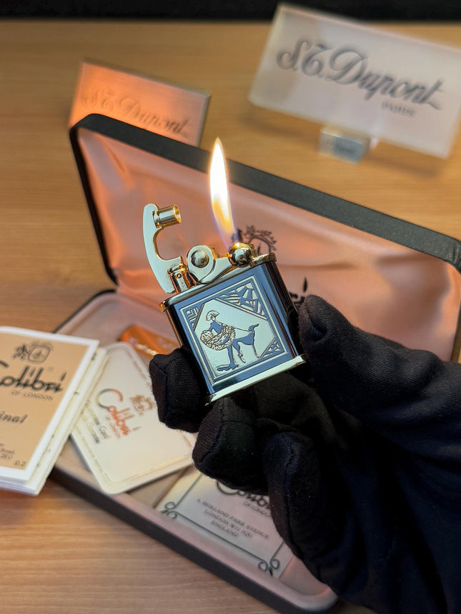 vintage 1980 Colibri of London 24k Gold Finish Colibri Standard \ Collector box with box and documents \ working perfect