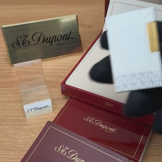 Authentic 1980 St dupont ligne 1 rare Heavy Silver & Gold Plated working amazing / full set with box and documents / initial