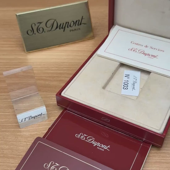 Vintage 1990 St dupont line 1 Heavy Silver Plated working perfect Rare pipe flame / full set with box and documents / pre-owned with initial