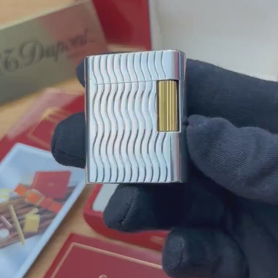 Vintage 1990 St Dupont Soubreny Two tone Gold & Silver finish  / full set will box and documents / Good condition