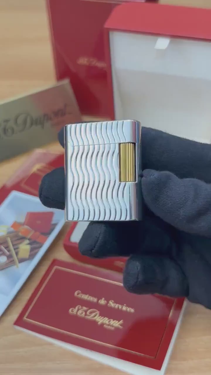 Vintage 1990 St Dupont Soubreny Two tone Gold & Silver finish  / full set will box and documents / Good condition