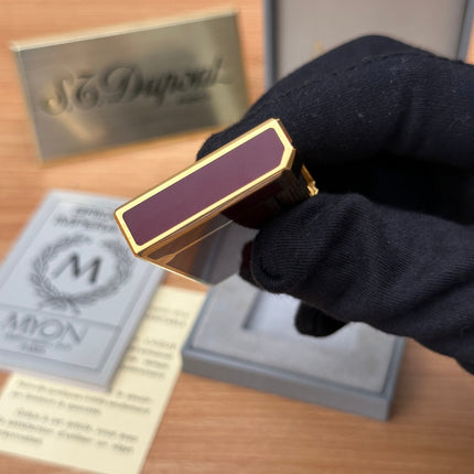 Vintage 1980 Myon 24k Gold Plated 5 face Rare Red lacquer \ full set with box and document \ working perfect \ good condition pre-owned