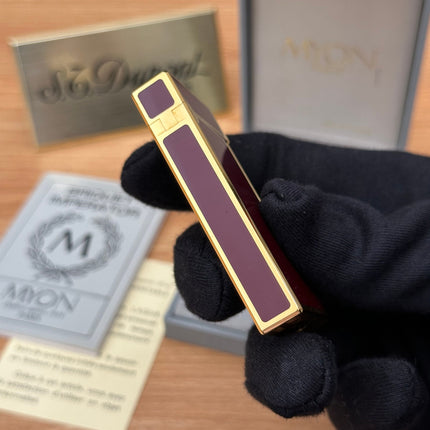 Vintage 1980 Myon 24k Gold Plated 5 face Rare Red lacquer \ full set with box and document \ working perfect \ good condition pre-owned