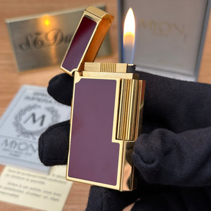 Vintage 1980 Myon 24k Gold Plated 5 face Rare Red lacquer \ full set with box and document \ working perfect \ good condition pre-owned