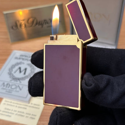 Vintage 1980 Myon 24k Gold Plated 5 face Rare Red lacquer \ full set with box and document \ working perfect \ good condition pre-owned