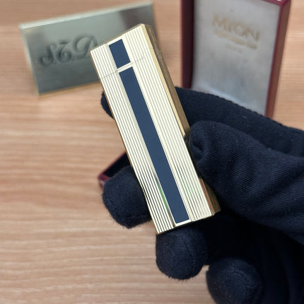 Vintage 1980 Myon Paris made Gold finish with black lacquer / with box / amazing condition close to new / with initial amazing condition