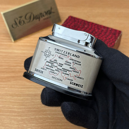Vintage 1970 fluid benzine table lighter \ never used in good condition \ box included