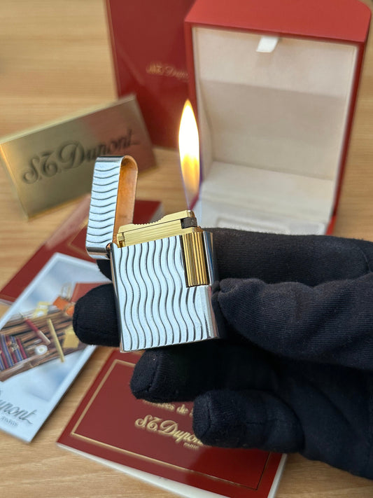 Vintage 1990 St Dupont Soubreny Two tone Gold & Silver finish / full set will box and documents / Good condition