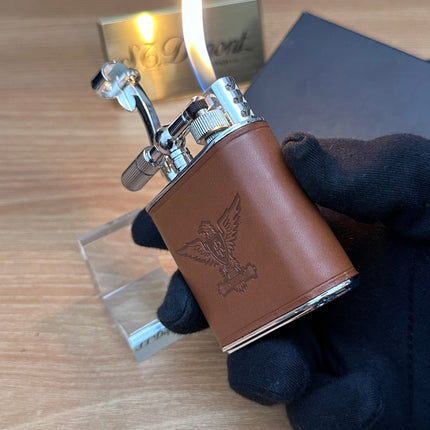 Vintage 1980 ESERCITO table lighter with leather design \ with box never used \ working perfect for cigar & table decor