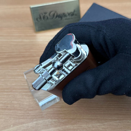 Vintage 1980 ESERCITO table lighter with leather design \ with box never used \ working perfect for cigar & table decor