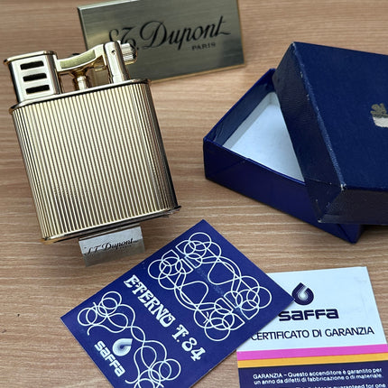 Vintage 1980 Saffa heavy 24k Gold Plated \ never used with box and documents \ working perfect- best cigar accessories gift