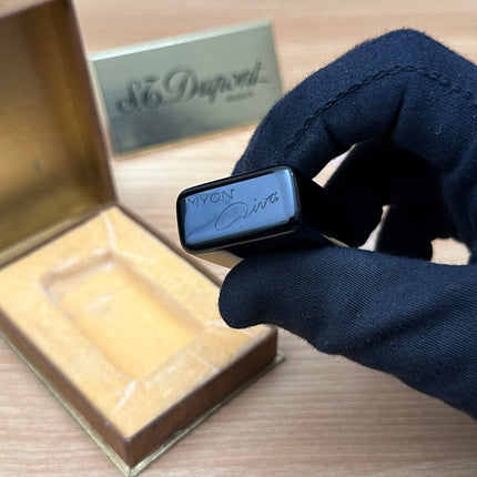 Vintage 1950 Myon rose gold plated with Black lacquer never use / extremely rare with box / working perfect