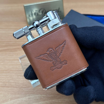 Vintage 1980 ESERCITO table lighter with leather design \ with box never used \ working perfect for cigar & table decor