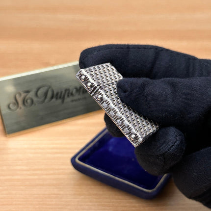 Vintage Tiffany & Co. Art Deco Sterling Silver Basket Weave Lighter \ amazing condition \ working perfect