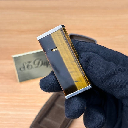 Vintage 1970 Rare Solid sterling Silver handmade Hallmarked Tiger's eye \ luxury 1970 solid silver lighter \ working perfect