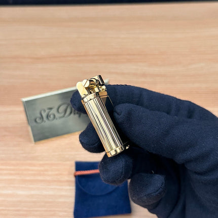 vintage 1980 Rare Dunhill Unique mini Heavy gold finish black lacquer \ good condition \ working perfect