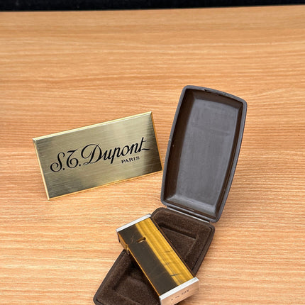 Vintage 1970 Rare Solid sterling Silver handmade Hallmarked Tiger's eye \ luxury 1970 solid silver lighter \ working perfect