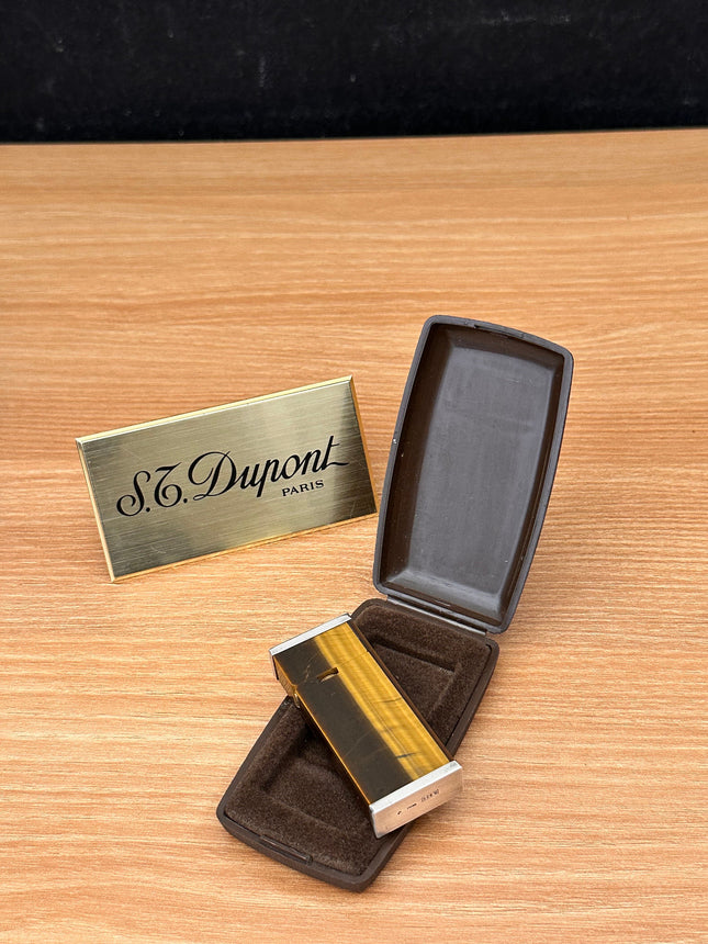 Vintage 1970 Rare Solid sterling Silver handmade Hallmarked Tiger's eye \ luxury 1970 solid silver lighter \ working perfect